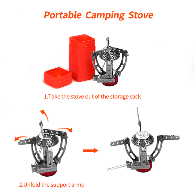 Mini estufa de gas para acampar CE de un solo quemador para pescar