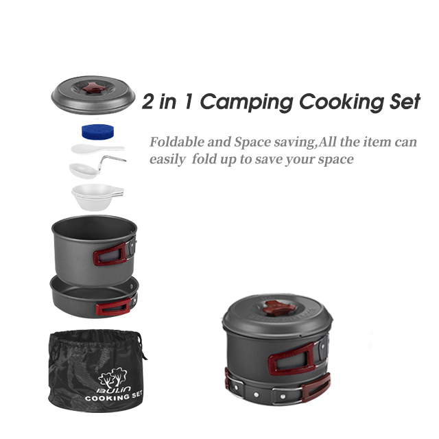 Juego de utensilios de cocina para acampar ligeros de aluminio para acampar